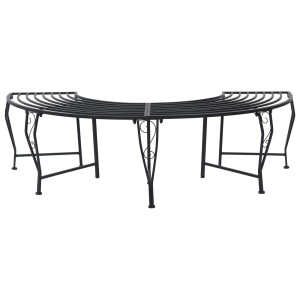 vidaXL Boom bank 4-Aantal zitplaatsen 160 x 80 x 44 cm Staal Zwart