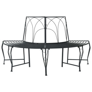 vidaXL Boom bank 4-Aantal zitplaatsen 160 x 80 x 89 cm Staal Zwart