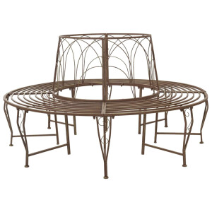 vidaXL Boom bank 8-Aantal zitplaatsen Ø 160 x 89 cm Staal Antiek Bruin