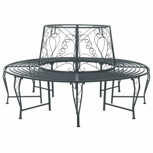 vidaXL Boom bank 8-Aantal zitplaatsen Ø 160 x 89 cm Staal Zilvergrijs