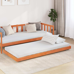 vidaXL Bedframe Wasbruin 90 x 200 cm Massief grenenhout