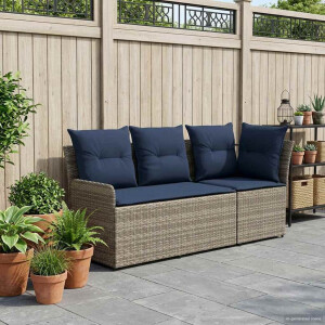vidaXL Tuinstoel met Armleuning en Hoekbank 2 Stuk PE Rattan