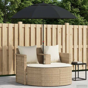 vidaXL Tuinbankstel met kussen 8 pcs Beige en Crème Wit poly rattan