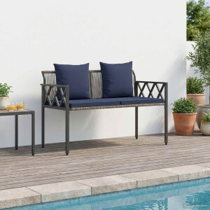 vidaXL Buitenbanken 2 -Seater 116 x 56 x 75 cm poly rattan