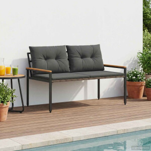 vidaXL Tuinbank 2 -Seater 116 x 67,5 x 72 cm poly rattan Donkergrijs
