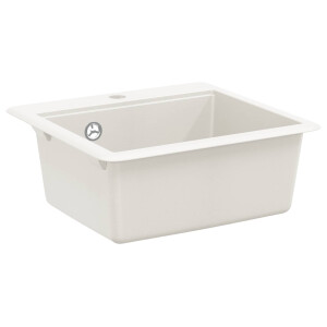 vidaXL Wasbak Wit 470 x 440 mm Graniet