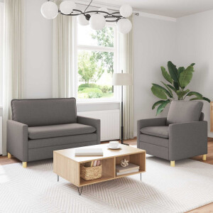 vidaXL Bankstel 2 st Taupe Stof