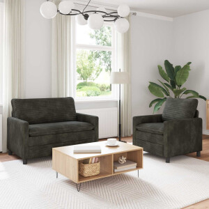 vidaXL Bankstel 2 pcs Antracietkleurig Polyester