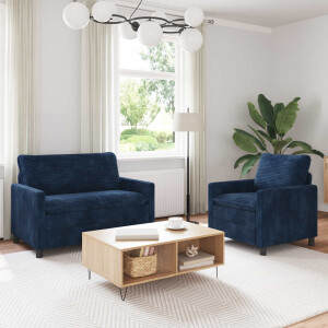 vidaXL Bankstel 2 pcs Marineblauw Polyester