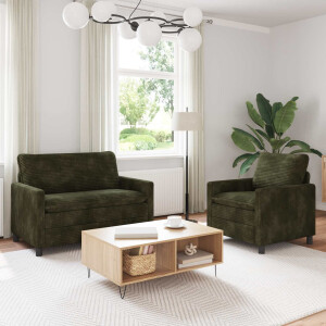 vidaXL Bankstel 2 pcs Groen Polyester