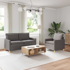 vidaXL Bankstel 2 st Taupe Stof