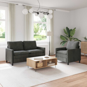 vidaXL Bankstel 2 pcs Antracietkleurig Polyester