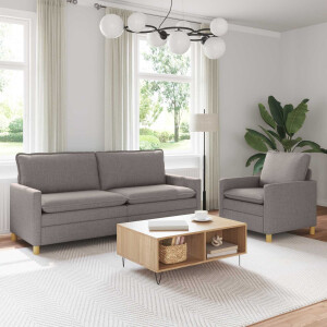 vidaXL Bankstel 2 st Taupe Stof