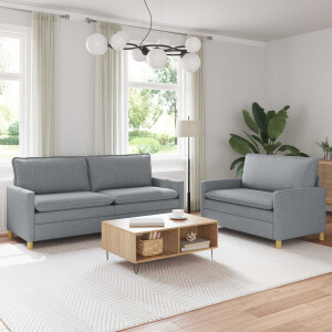 vidaXL Bankstel 2 st Lichtgrijs Stof