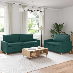 vidaXL Bankstel 2 st Donkergroen Stof