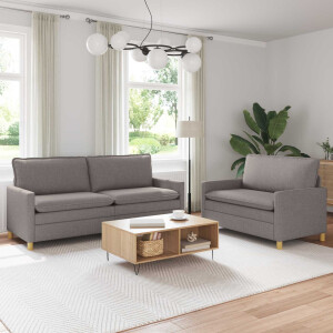 vidaXL Bankstel 2 st Taupe Stof