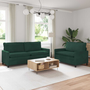 vidaXL Bankstel 2 pcs Donkergroen Fluweel