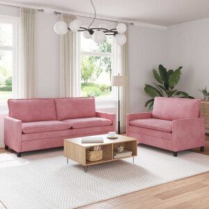 vidaXL Bankstel 2 pcs Roze Fluweel