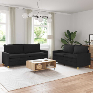 vidaXL Bankstel 2 st Zwart Stof