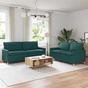 vidaXL Bankstel 2 st Donkergroen Stof