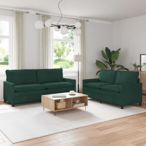 vidaXL Bankstel 2 pcs Donkergroen Fluweel