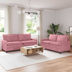 vidaXL Bankstel 2 pcs Roze Fluweel