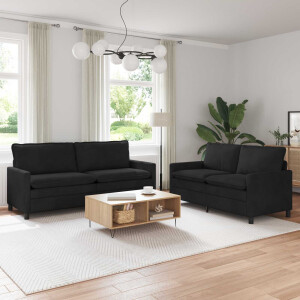 vidaXL Bankstel 2 pcs Zwart Fluweel