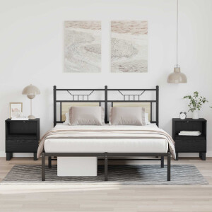 vidaXL Bed kast met lade Zwart Eiken 40 x 35 x 50 cm Bewerkt hout