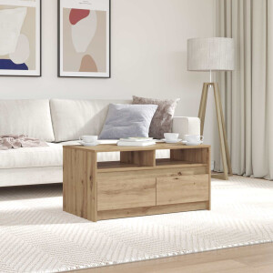 vidaXL Salontafel Ambachtelijk eiken 90 x 50 x 45 cm Bewerkt hout