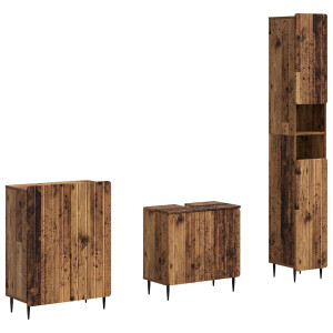 vidaXL 3-delige badkamerkast set ZWOLLE Oud hout Bewerkt hout
