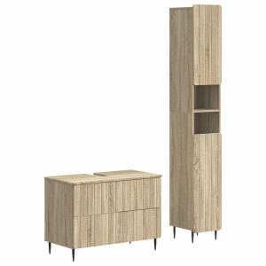 vidaXL 2-delige Badkamerkast Set ZWOLLE Sonoma Eiken Bewerkt hout