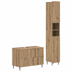 vidaXL 2-delige Badkamerkast Set ZWOLLE Artisanaal eiken Bewerkt hout