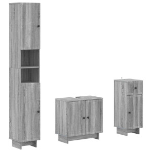 vidaXL 3-delige badkamerkast set EDE Bewerkt hout