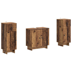 vidaXL 2-delige Badkamerkast Set EDE Oud hout Bewerkt hout