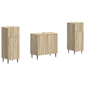 vidaXL 2-delige Badkamerkast Set ZWOLLE Sonoma Eiken Bewerkt hout