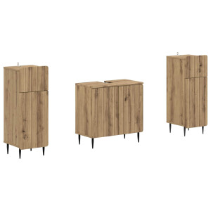 vidaXL 2-delige Badkamerkast Set ZWOLLE Artisanaal eiken Bewerkt hout