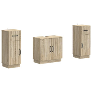 vidaXL 2-delige Badkamerkast Set HOORN Sonoma Eiken Bewerkt hout