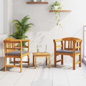 vidaXL Tuinrozelounge set met kussen 3 pcs Massief Acaciahout