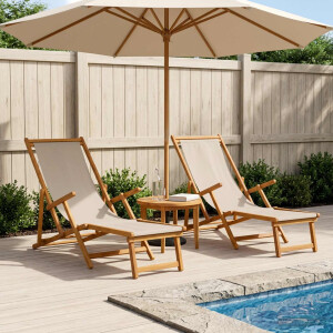 vidaXL Opvouwbare zonnebed 2 pcs 3 Positie Massief Eucalyptus Hout