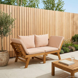 vidaXL 3-in-1 Tuinbank met Kussens Massief Acaciahout Naturel