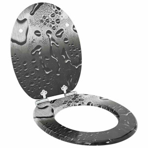 vidaXL Zachte sluit toiletbril Grijs 44 x 38 cm MDF-plaat