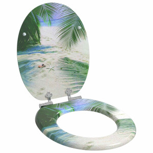 vidaXL Zachte sluit toiletbril Groen 44 x 38 cm MDF-plaat
