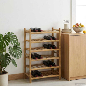 vidaXL Wijnrek Naturel 57 x 29,5 x 72 cm Bamboe