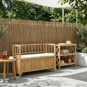 vidaXL Tuinkast Bank 110 x 47 x 80 cm Bamboe Naturel Rechthoekig