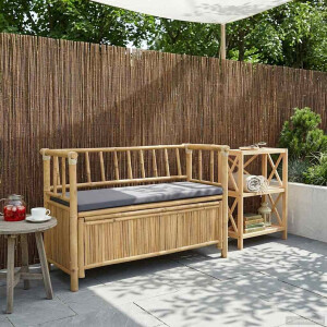 vidaXL Tuinkast Bank 110 x 47 x 80 cm Bamboe Naturel Rechthoekig