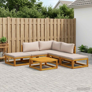 vidaXL Bankstel 6 st Naturel Massief Acaciahout
