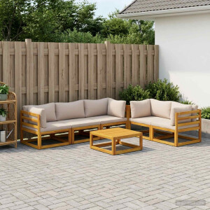 vidaXL Bankstel 6 st Naturel Massief Acaciahout