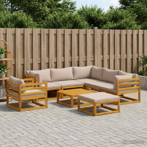 vidaXL Bankstel 8 st Naturel Massief Acaciahout
