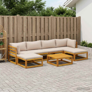 vidaXL Bankstel 7 st Naturel Massief Acaciahout