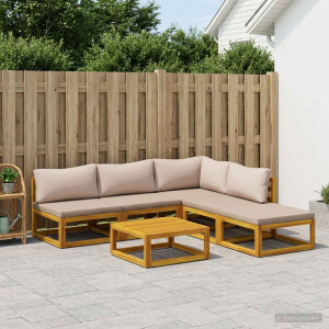 vidaXL Bankstel 6 st Naturel Massief Acaciahout